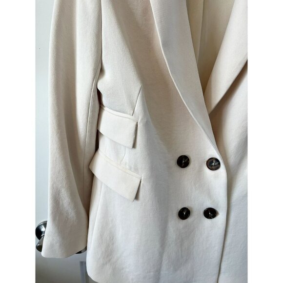 NWOT ASTR the Label Zodiac Cream Oversized Double-Breasted Blazer S Button up - Picture 5 of 8